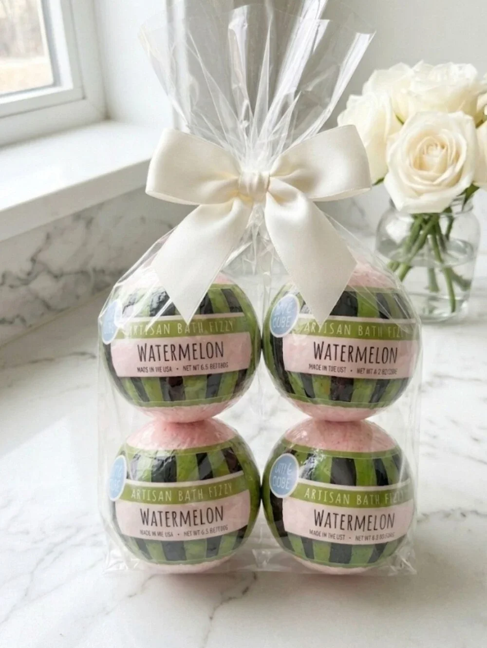 Watermelon Artisan Bath Fizzies ☆Set Of 4 ☆